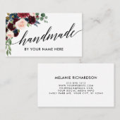 Kalligraphie-Burgunder-Aquarell-mit Visitenkarte (Vorne/Hinten)