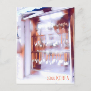 Kalligraphie Bürsten Antiquitätengeschäft Korea Re Postkarte