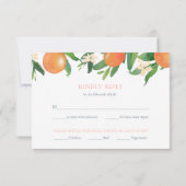 Kalligraphie Citrus Orangen Korallenrosa Auswahl RSVP Karte (Rückseite)