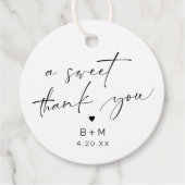 Kalligraphie Danke Herzensmarken Geschenkanhänger (Vorderseite)