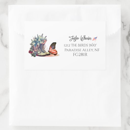 Kalligraphie der amerikanischen Stiefelfahne Rechteckiger Aufkleber (Tasche)