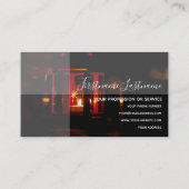 Kalligraphie der eckigen Kerzenhalterung Visitenkarte (Rückseite)