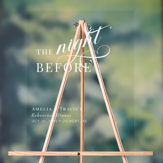 Kalligraphie: Die Nacht vor dem Probe Acrylschild (Neutral)