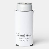 Kalligraphie: Die Nacht vor dem Probe Selters Dosenkühler (Seltzer Rückseite)