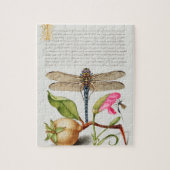 Kalligraphie (Dragonfly, Carnation & Birne) Puzzle (Vertikal)