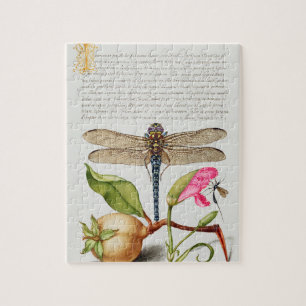 Kalligraphie (Dragonfly, Carnation & Birne) Puzzle
