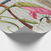 Kalligraphie (Dragonfly, Nelke & Birne)  Geschenkpapier (Ecke)