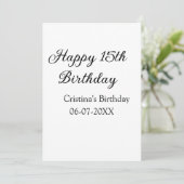 Kalligraphie einfach minimale glückliche 15. Gebur Einladung (Stehend Vorderseite)