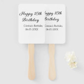 Kalligraphie einfach minimale glückliche 15. Gebur Fächer (Vorne und Hinten)