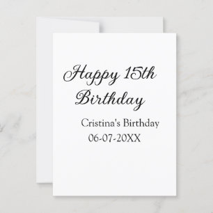 Kalligraphie einfach minimale glückliche 15. Gebur Postkarte