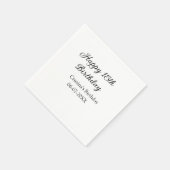 Kalligraphie einfach minimale glückliche 15. Gebur Serviette (Ecke)