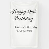 Kalligraphie einfach minimale glückliche 2. Geburt Banner (Vertikal)