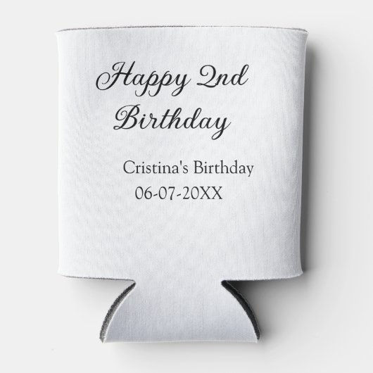 Kalligraphie einfach minimale glückliche 2. Geburt Dosenkühler (Vorderseite)