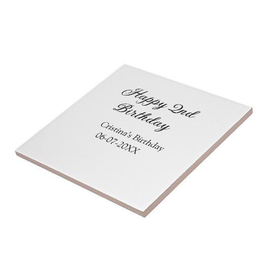 Kalligraphie einfach minimale glückliche 2. Geburt Fliese (Seite)