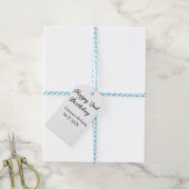 Kalligraphie einfach minimale glückliche 2. Geburt Geschenkanhänger (Mit Garn)