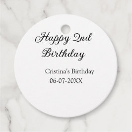 Kalligraphie einfach minimale glückliche 2. Geburt Geschenkanhänger