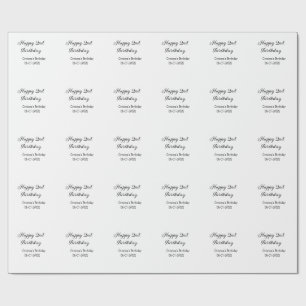 Kalligraphie einfach minimale glückliche 2. Geburt Geschenkpapier