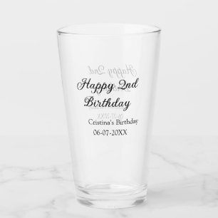 Kalligraphie einfach minimale glückliche 2. Geburt Glas