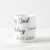 Kalligraphie einfach minimale glückliche 2. Geburt Kaffeetasse (Mittel)
