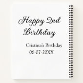 Kalligraphie einfach minimale glückliche 2. Geburt Notizblock (Rückseite)