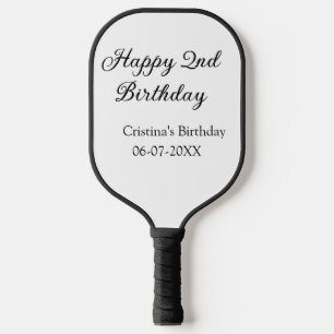 Kalligraphie einfach minimale glückliche 2. Geburt Pickleball Schläger