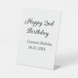 Kalligraphie einfach minimale glückliche 2. Geburt Sockelschild
