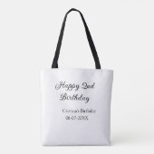Kalligraphie einfach minimale glückliche 2. Geburt Tasche (Rückseite)
