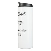 Kalligraphie einfach minimale glückliche 2. Geburt Thermosbecher (Nach rechts gedreht)