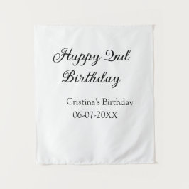 Kalligraphie einfach minimale glückliche 2. Geburt Wandteppich