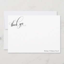 Kalligraphie einfach schwarz und weiß dankeskarte