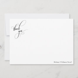 Kalligraphie einfach schwarz und weiß dankeskarte