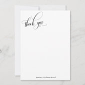 Kalligraphie einfach schwarz und weiß dankeskarte (Vorderseite)