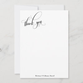 Kalligraphie einfach schwarz und weiß dankeskarte