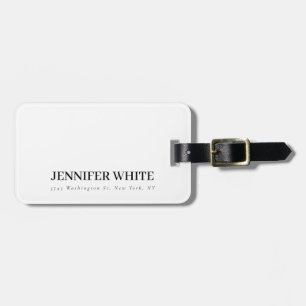 Kalligraphie Elegant Black & White Bold Retro Gepäckanhänger
