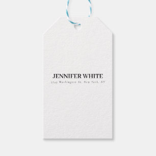 Kalligraphie Elegant Black & White Bold Retro Geschenkanhänger