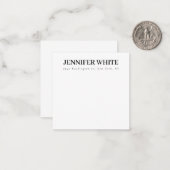 Kalligraphie Elegant Black & White Bold Retro Mitteilungskarte (Vorderseite/Rückseite Beispiel)