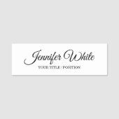 Kalligraphie Elegant Black & White Bold Retro Namensschild (Vorderseite)