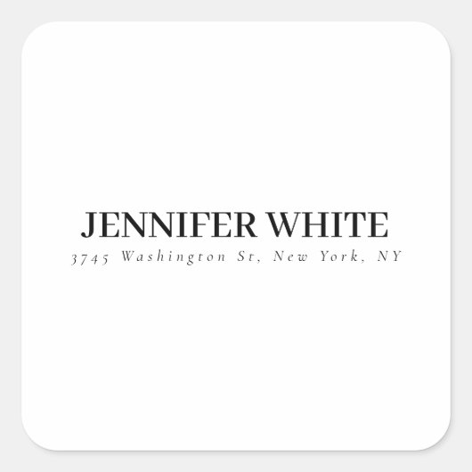 Kalligraphie Elegant Black & White Bold Retro Quadratischer Aufkleber (Vorderseite)