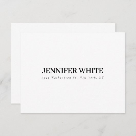 Kalligraphie Elegant Black & White Bold Retro RSVP Karte (Vorne/Hinten)