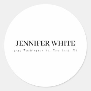 Kalligraphie Elegant Black & White Bold Retro Runder Aufkleber