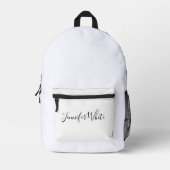 Kalligraphie Elegant Bold Retro Black & White Name Bedruckter Rucksack (Vorderseite)