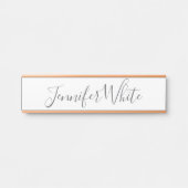 Kalligraphie Elegant Bold Retro Grau Weißer Name Türschild (Vorderseite )