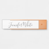 Kalligraphie Elegant Bold Retro Grau Weißer Name Türschild (Vorderseite )