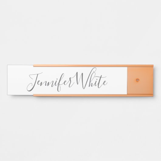 Kalligraphie Elegant Bold Retro Grau Weißer Name Türschild (Vorderseite )