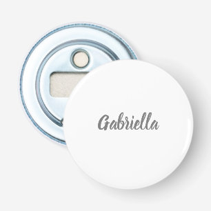 Kalligraphie Elegant Grau Weiß Schlicht Einfache B Flaschenöffner