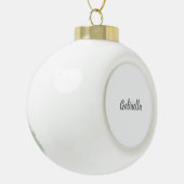 Kalligraphie Elegant Grau Weiß Schlicht Einfache B Keramik Kugel-Ornament (Links)