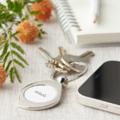 Kalligraphie Elegant Grau Weiß Schlicht Einfache B Schlüsselanhänger (Seite)