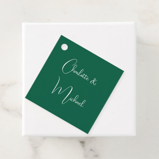 Kalligraphie Elegant Green Schlicht Simple Names Geschenkanhänger (Beispiel)