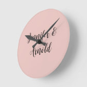 Kalligraphie Elegant Niedlich Schlicht Runde Wanduhr (Winkel)