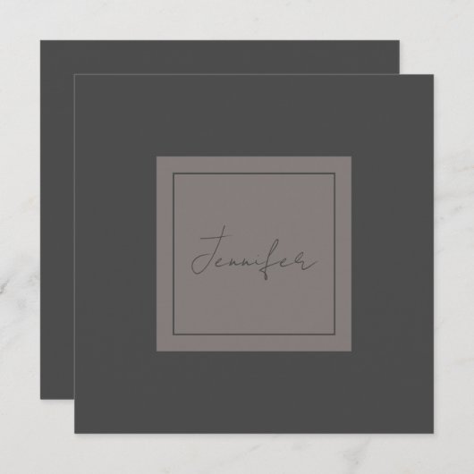 Kalligraphie Elegant Schlicht Einfache Bezeichnung (Vorne/Hinten)